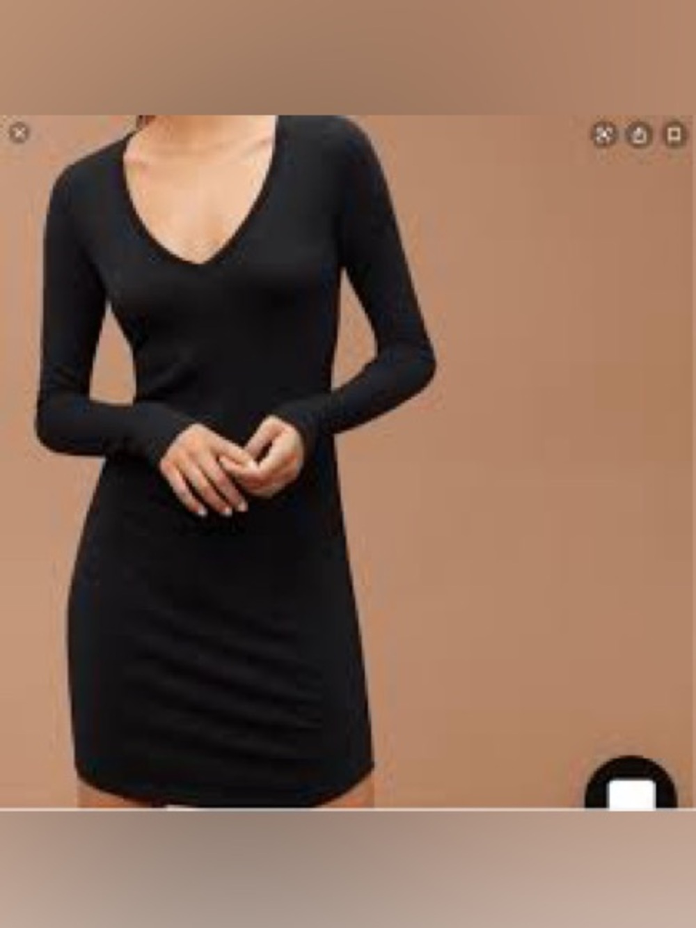 Aritzia Golden by TNA Knit Long Sleeve Mini Dress